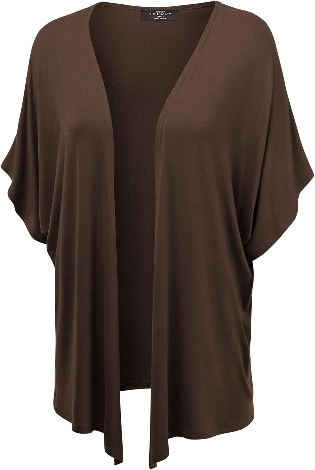 Made By Johnny Women's Kimono Style Short Sleeve Dolman Cardigan - Lightweight Open Front Summer Cover-Up