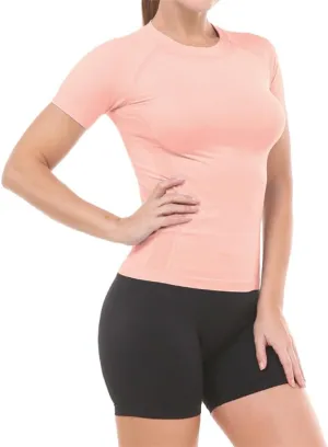 MathCat Workout Shirts for Women Short Sleeve, Workout Tops for Women, Quick Dry Gym Athletic TopsSeamless Yoga Shirts