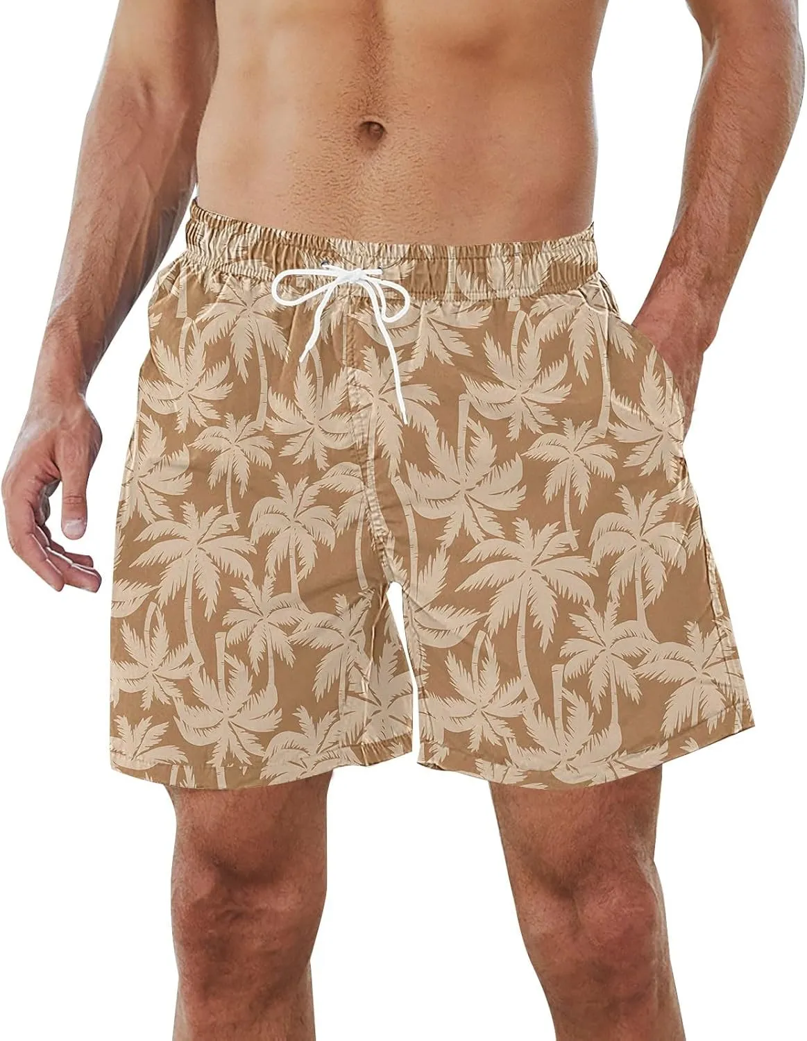 Mens Casual Graphic Swim Shorts Summer Lightweight Outdoor Beach Shorts Loose Fit Big and Tall Pants for Vacation