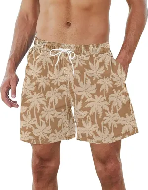 Mens Casual Graphic Swim Shorts Summer Lightweight Outdoor Beach Shorts Loose Fit Big and Tall Pants for Vacation
