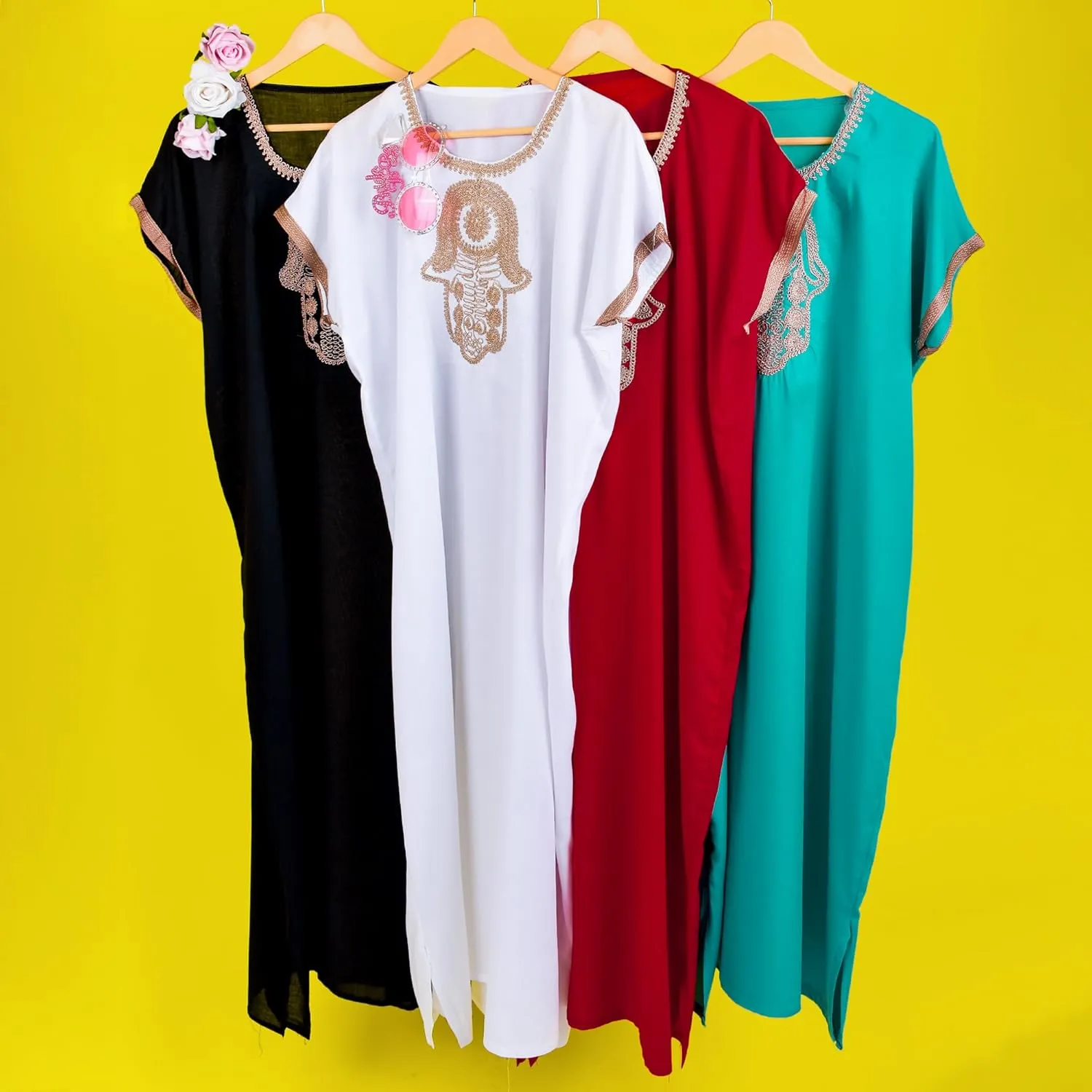 Moroccan Kaftan Dress  One Size Plus for Women as Loungewear, Beach Cover-Up, Bridal, Bridesmaid, Honeymoon & Daily Wear