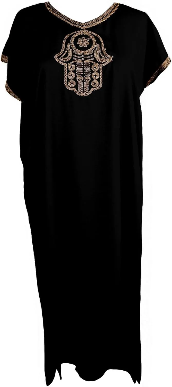Moroccan Kaftan Dress  One Size Plus for Women as Loungewear, Beach Cover-Up, Bridal, Bridesmaid, Honeymoon & Daily Wear