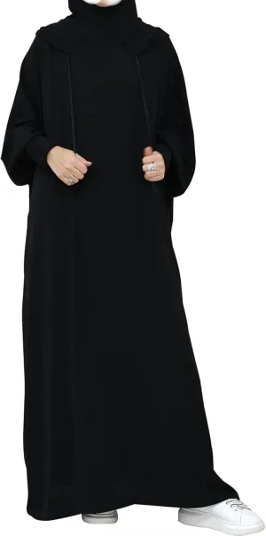 Muslim Prayer Dress Women Hooded Abaya Solid Color Dubai Maxi Dress Elastic Cuffs Islamic Clothes Long Sleeve Jilbab
