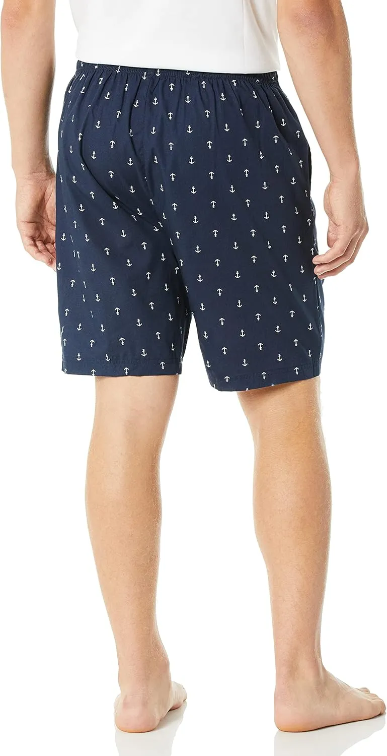 Nautica Men's Soft Woven 100% Cotton Elastic Waistband Sleep Pajama Short