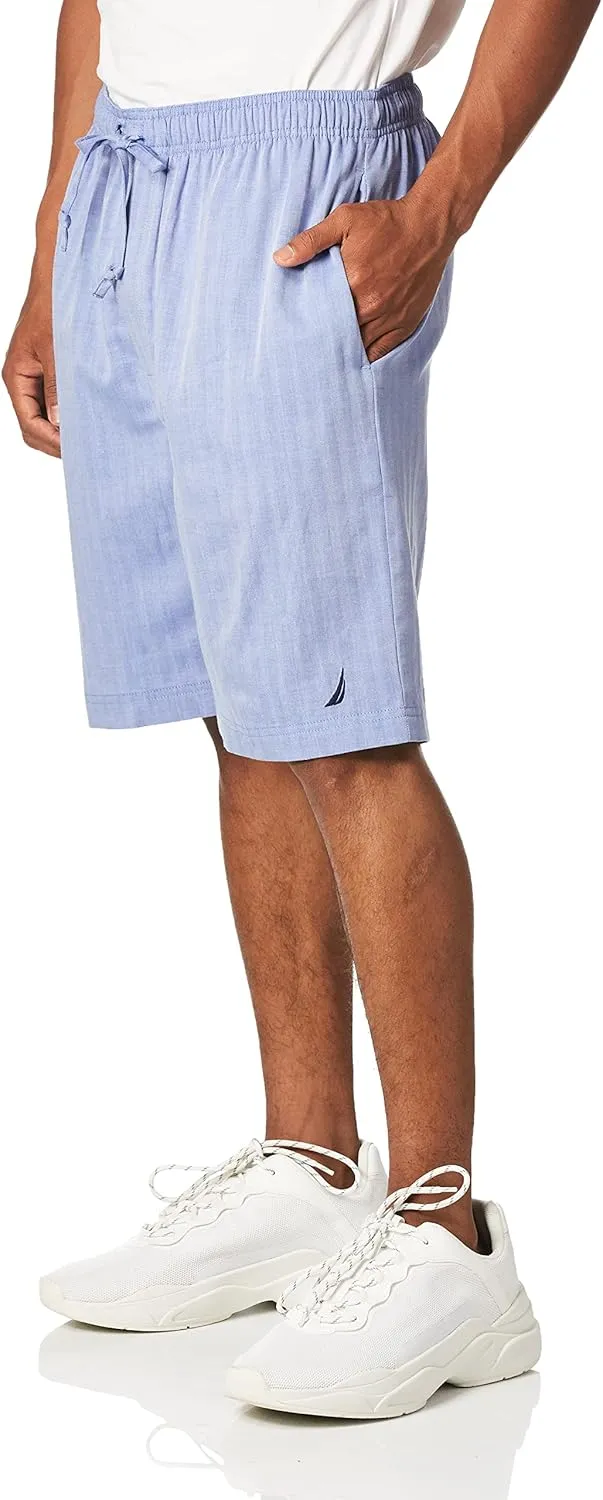 Nautica Men's Soft Woven 100% Cotton Elastic Waistband Sleep Pajama Short