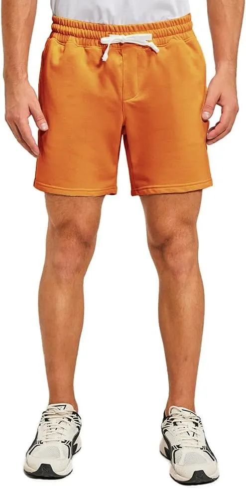 NIMENJOJA Mens 5.5" Athletic Gym Shorts Cotton Jogger Workout Lounge Jersey Zipper Pocket Sweat Shorts