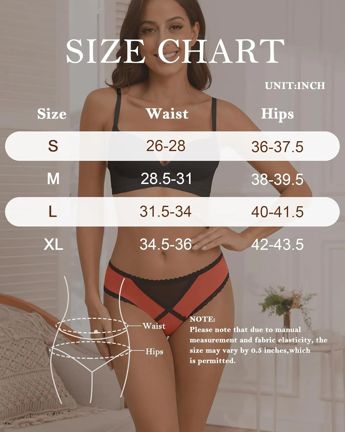 OLIKEME Womens Underwear Cotton Hipster Panties Low Rise No Show Briefs Soft Stretch Breathable Ladies Panties 6 Pack