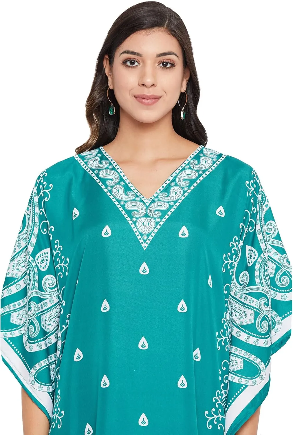 Oussum Plus Size Kaftan for Women Polyester Summer Caftan Swimwear Cover Ups Maxi Beach Dress