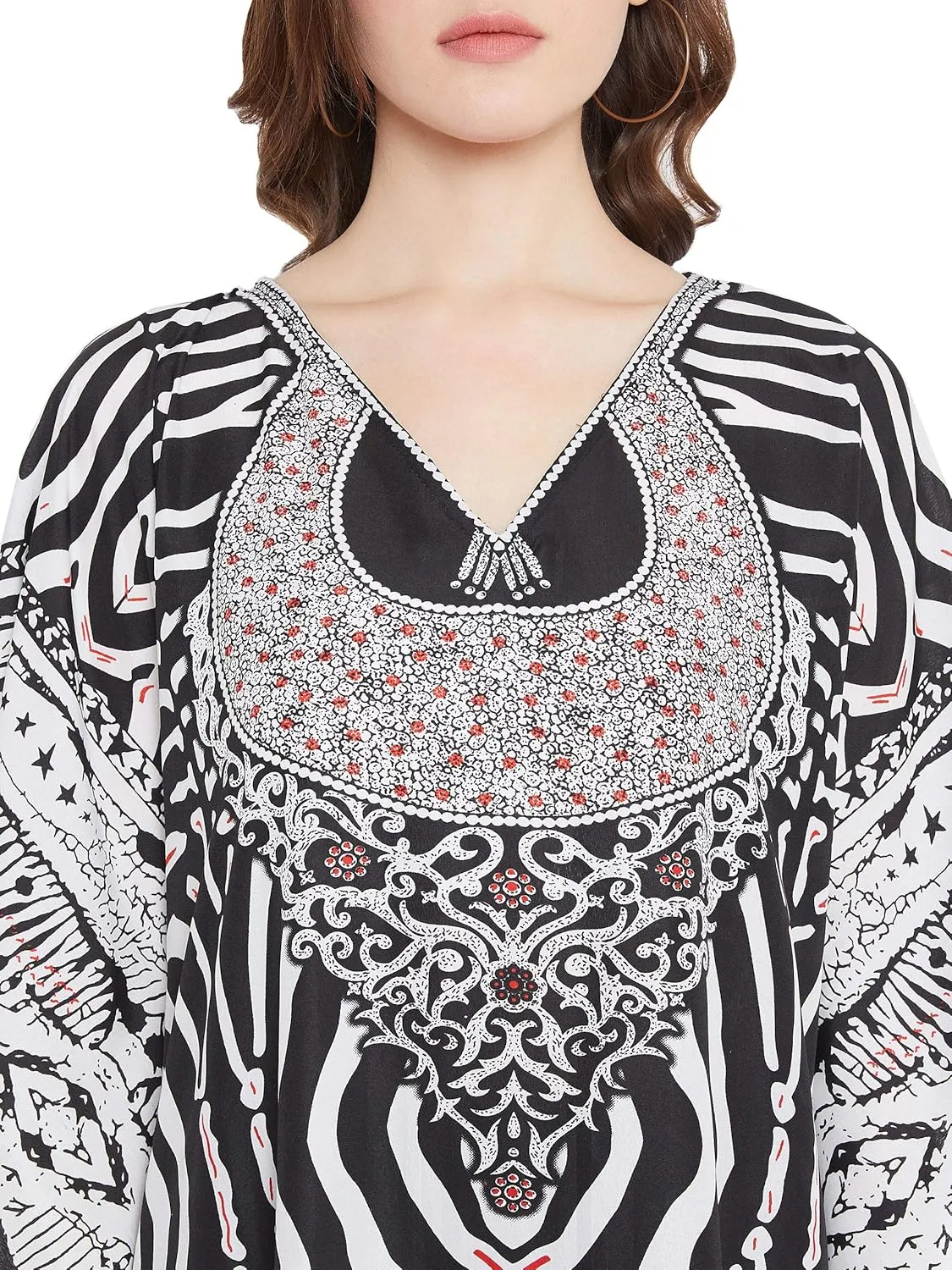 Oussum Women Plus Size Kaftans Kimono Polyester Dresses Loose Caftan Dress Ladies Evening Casual Long Maxi