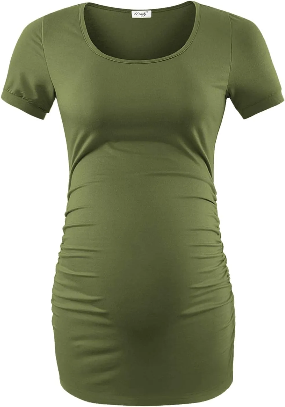 Peauty Maternity Shirts Maternity Clothes Side Ruched Maternity Tops for Women Pregnancy Shirts