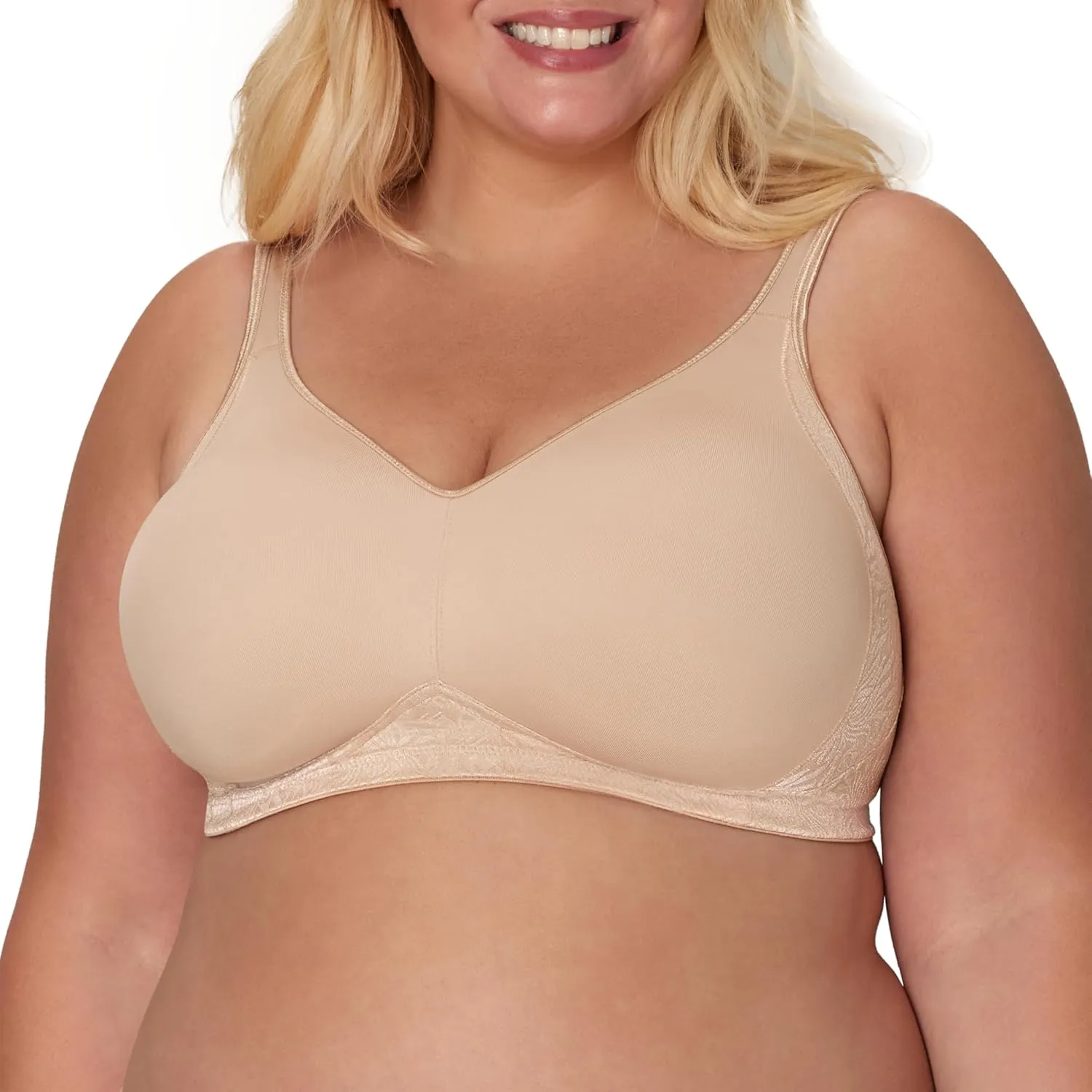 Playtex Women's Smoothing Wireless Bra, 18 Hour Plus-Size T-Shirt Bras Available, No Show, 4049