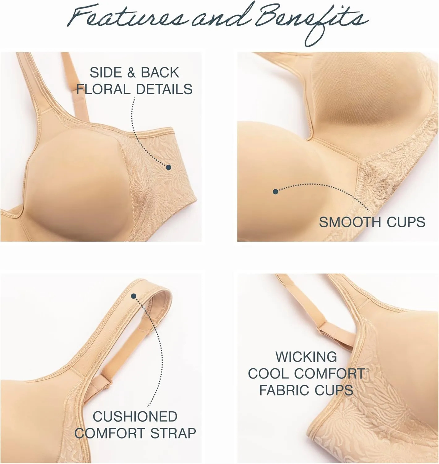 Playtex Women's Smoothing Wireless Bra, 18 Hour Plus-Size T-Shirt Bras Available, No Show, 4049