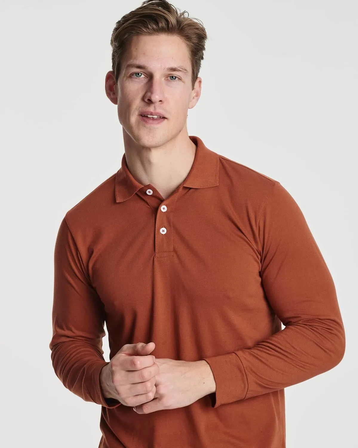 Real Essentials 3 Pack Men's Cotton Jersey Long-Sleeve Polo Shirt - Casual Workwear Office (Available in Big & Tall)
