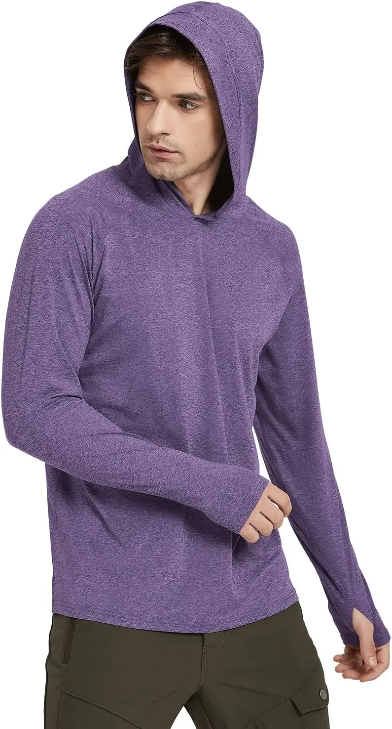 Safort Men's UPF 50  Sun Protection Hoodie Shirt Long Sleeve Rash Guard SPF Fishing Outdoor UV Hiking Lightweight Shirts