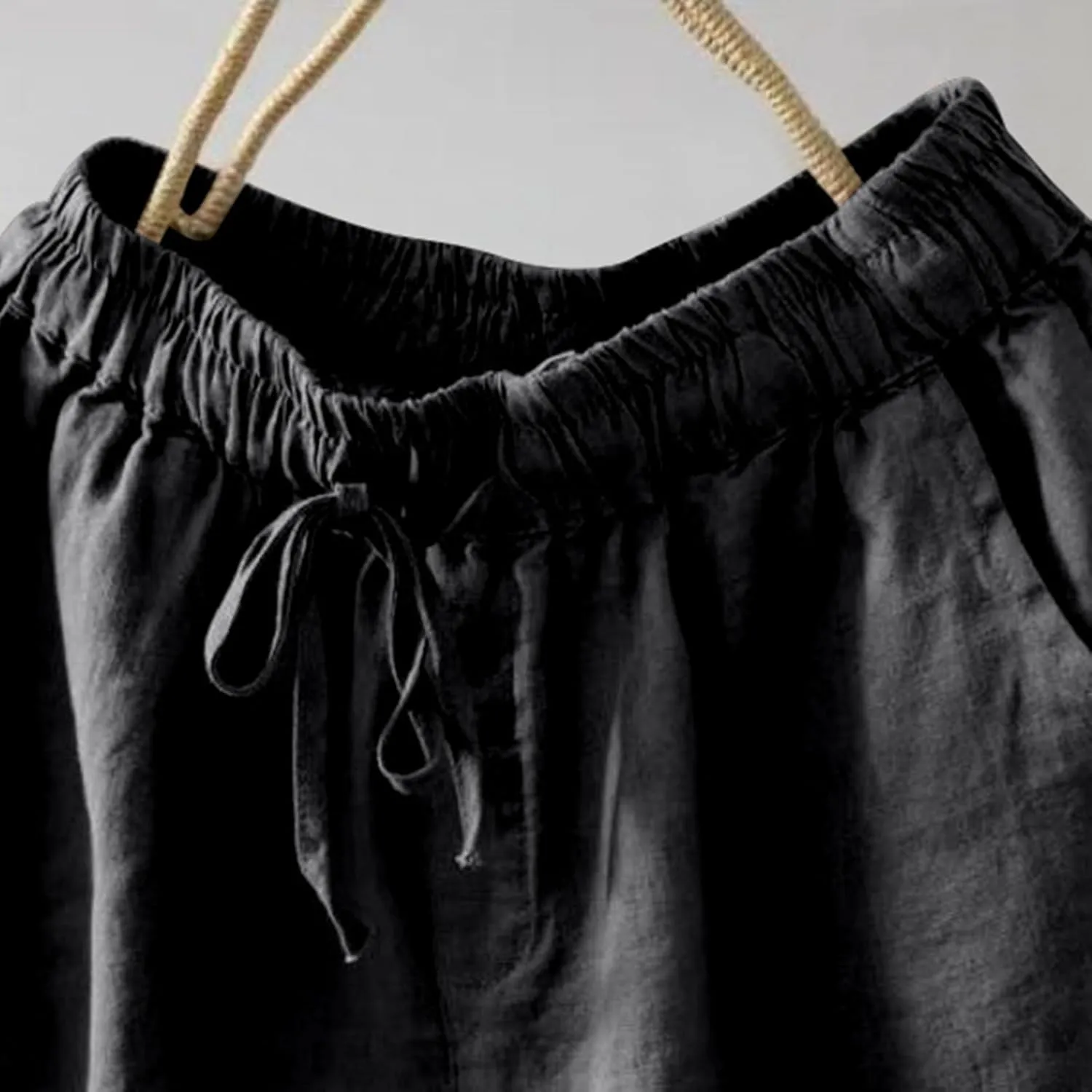 Summer Beach Shorts for Women High Waisted Flowy Lounge Shorts Drawstring Wide Leg Short Linen Pants Cruise Outfits