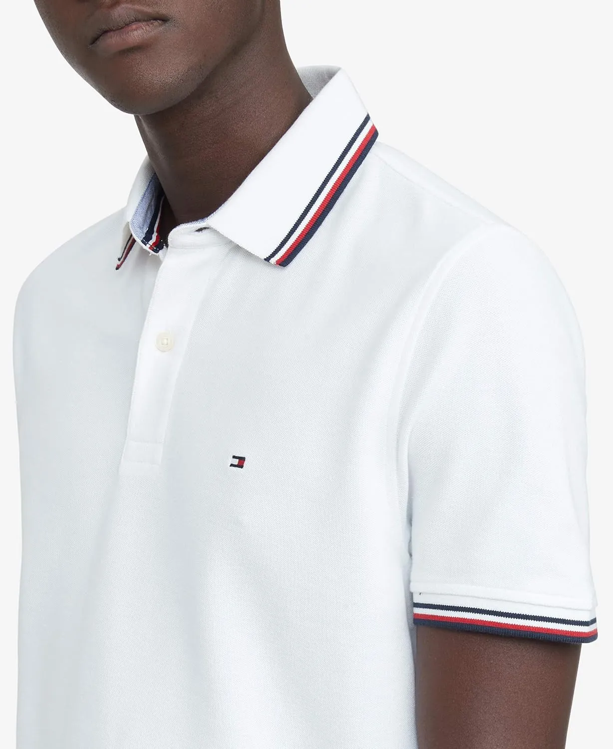 Tommy Hilfiger Men's Short Sleeve Moisture Wicking Stretch Polo Shirt with Quick Dry   UV Protection