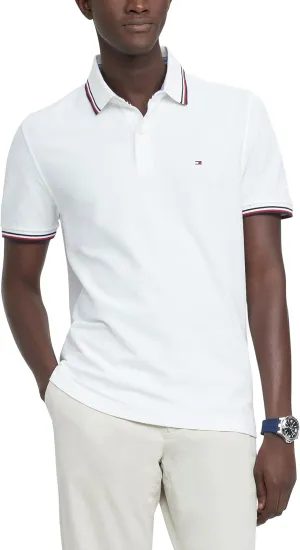 Tommy Hilfiger Men's Short Sleeve Moisture Wicking Stretch Polo Shirt with Quick Dry   UV Protection