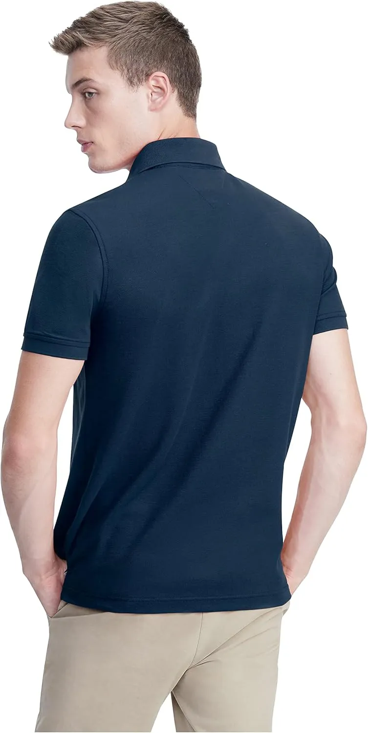 Tommy Hilfiger Men's Short Sleeve Moisture Wicking Stretch Polo Shirt with Quick Dry   UV Protection