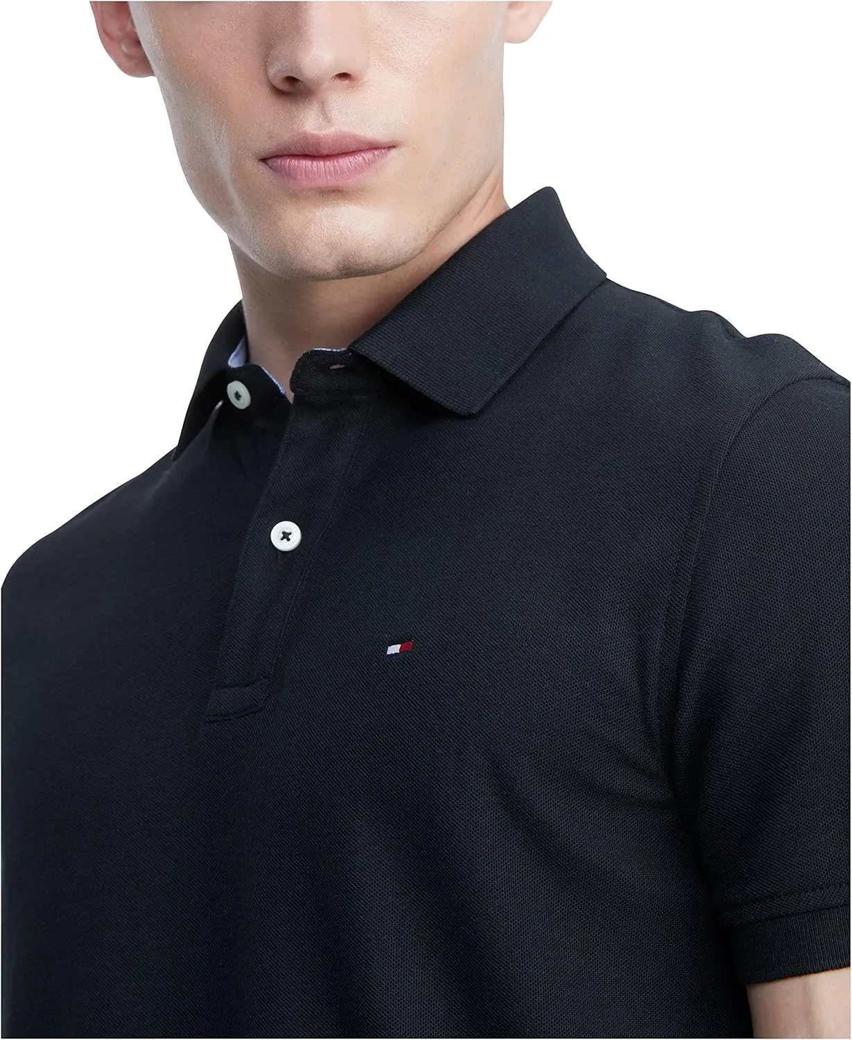 Tommy Hilfiger Men's Short Sleeve Moisture Wicking Stretch Polo Shirt with Quick Dry   UV Protection