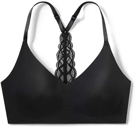 True & Co Women's True Body Triangle Lace Racerback Bra