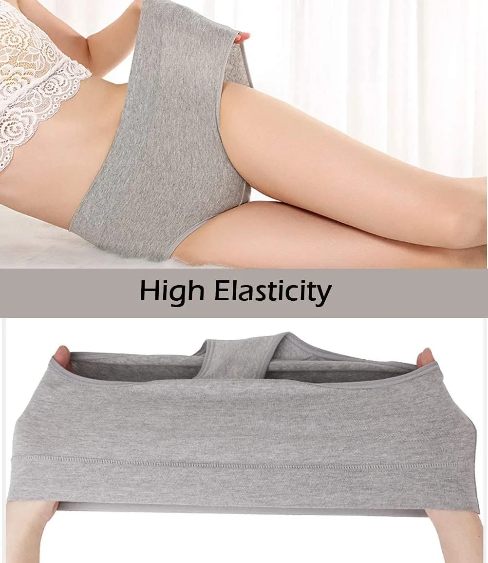 UMMISS Womens Underwear,Cotton High Waist Underwear for Women Full Coverage Soft Comfortable Briefs Panty Multipack