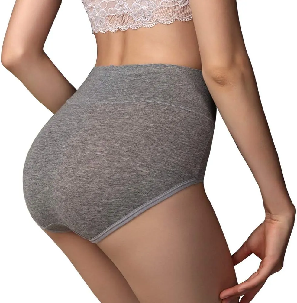 UMMISS Womens Underwear,Cotton High Waist Underwear for Women Full Coverage Soft Comfortable Briefs Panty Multipack