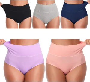 UMMISS Womens Underwear,Cotton High Waist Underwear for Women Full Coverage Soft Comfortable Briefs Panty Multipack