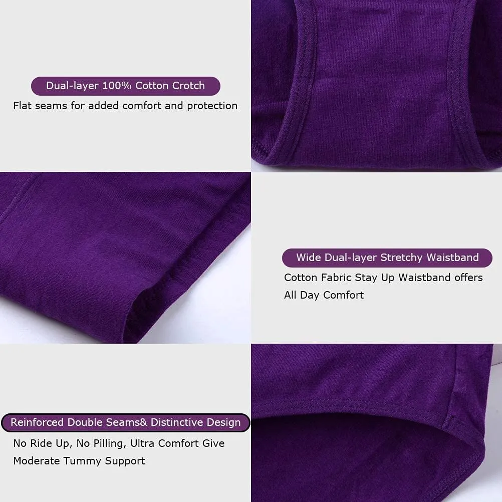 UMMISS Womens Underwear,Cotton High Waist Underwear for Women Full Coverage Soft Comfortable Briefs Panty Multipack