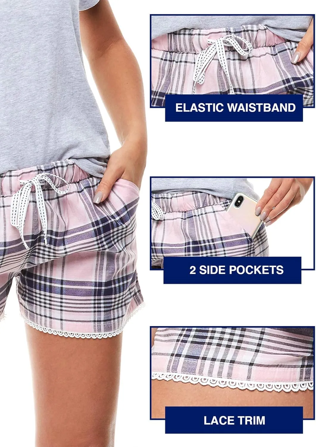 U.S. Polo Assn. Summer Pajamas for Women 2 Piece with T-Shirt and Shorts - Summer PJs for Women Set