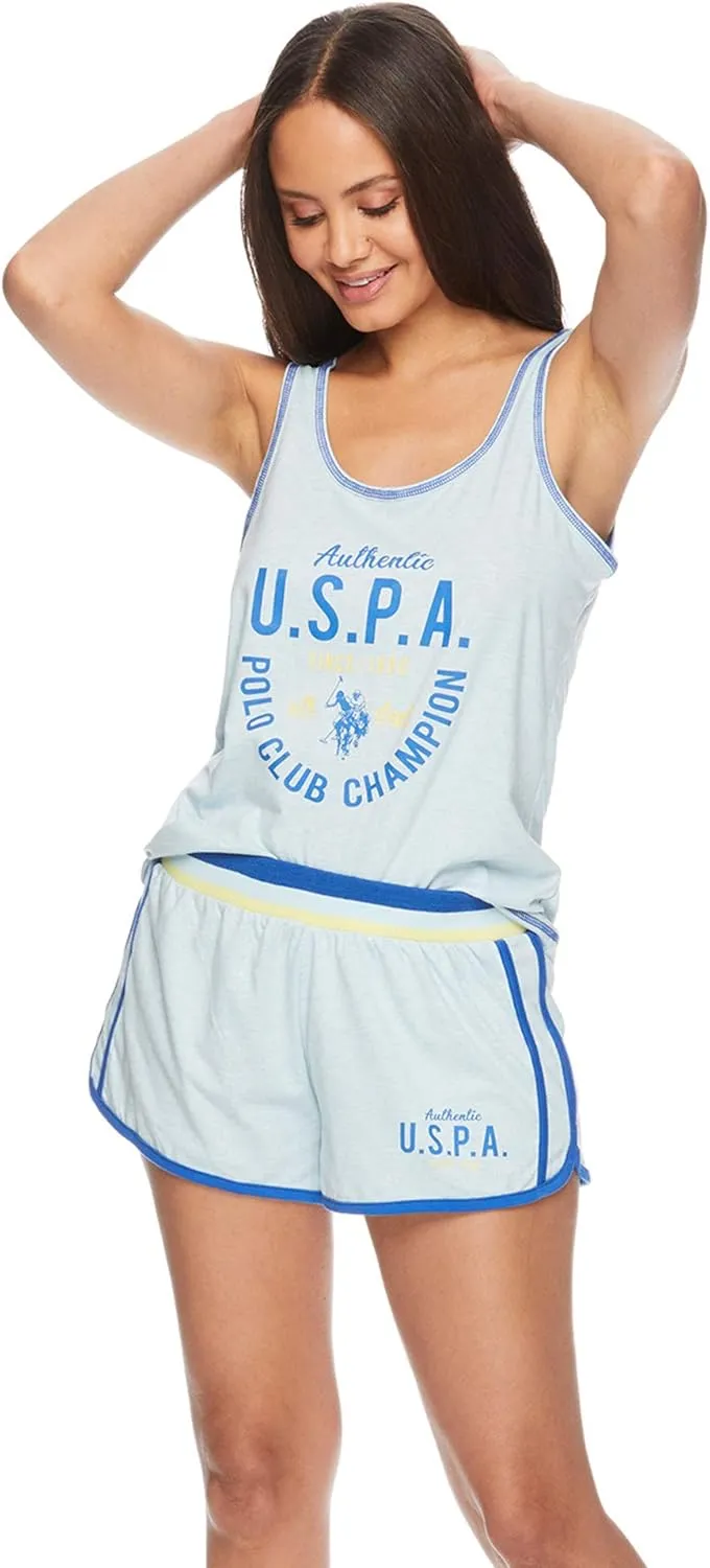U.S. Polo Assn. Summer Pajamas for Women  Tank Top and Shorts PJ Set for Women