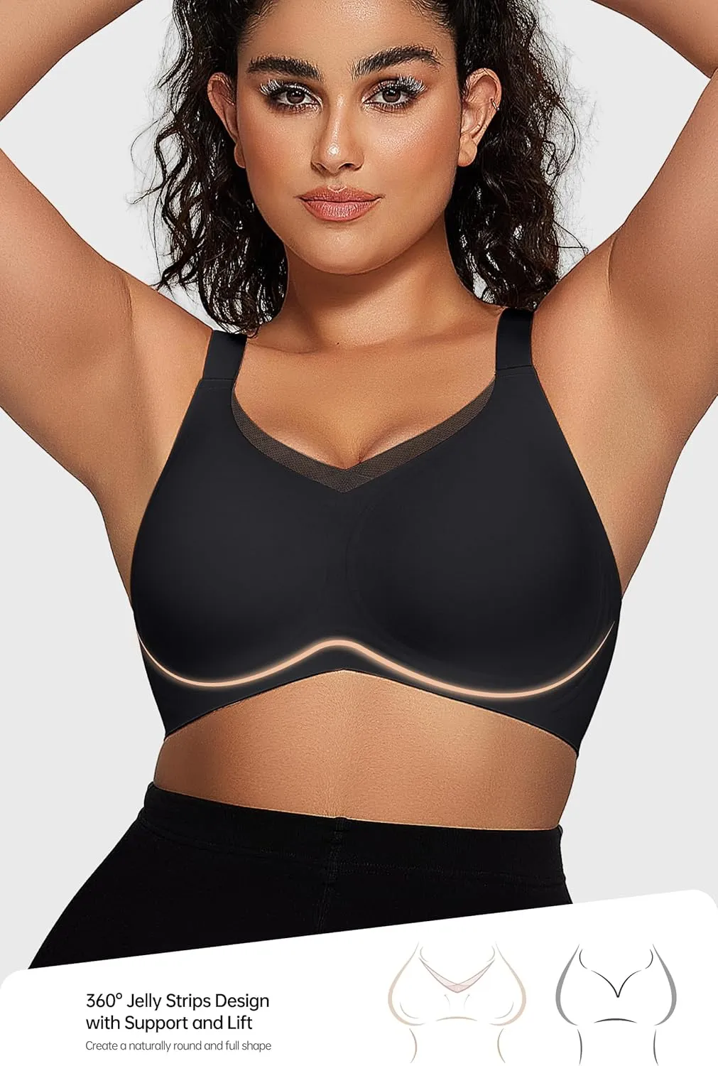 Vertvie Wireless Bras for Women No Underwire Supportive Mesh Crossover Bra Seamless Push Up Full Coverage Everyday Bralettes