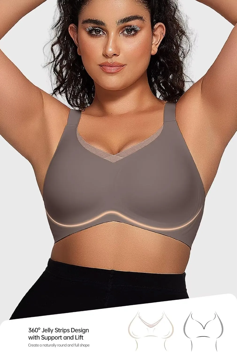 Vertvie Wireless Bras for Women No Underwire Supportive Mesh Crossover Bra Seamless Push Up Full Coverage Everyday Bralettes