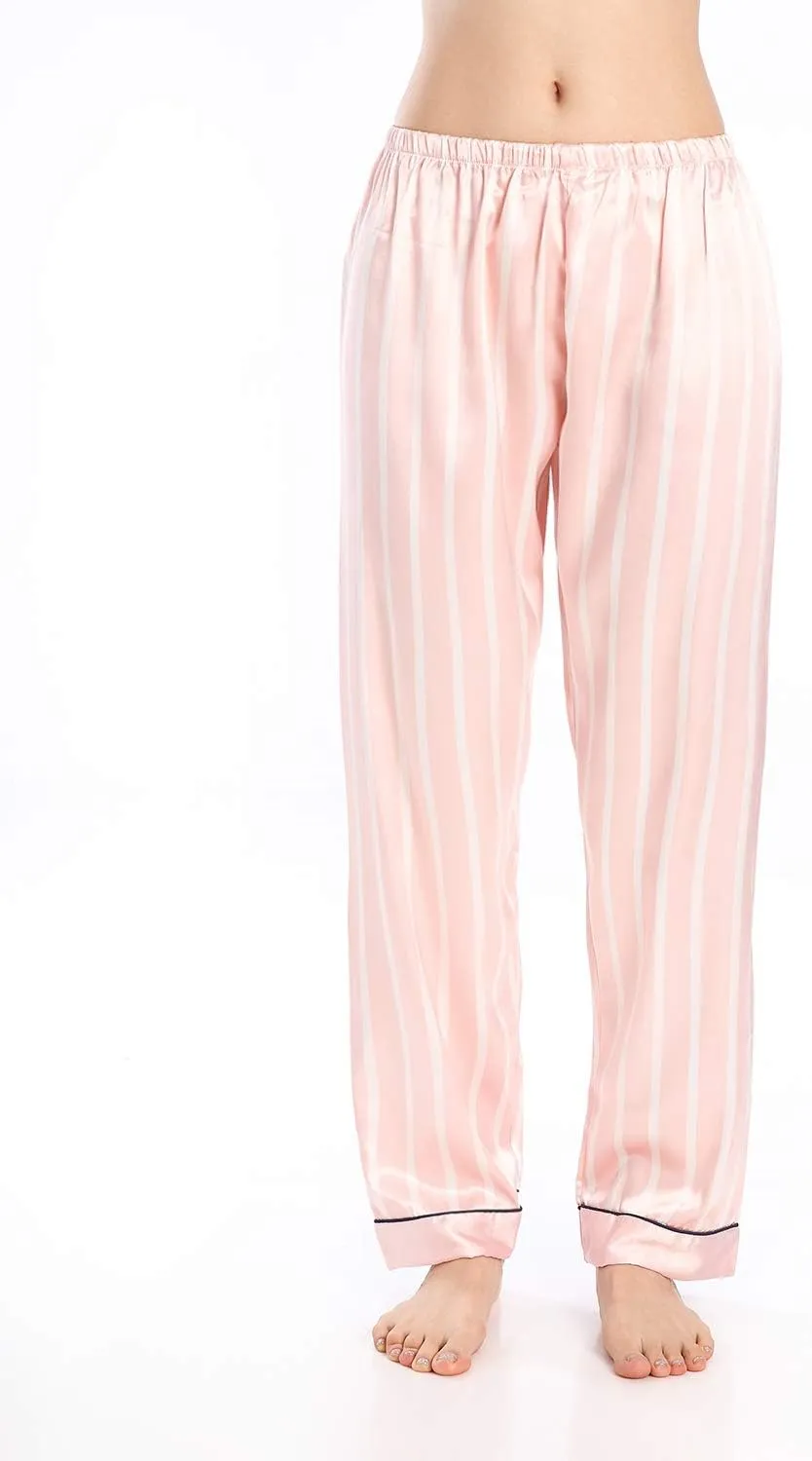 Wantschun Womens Satin Silk Sleepwear Long Pajamas Pants Nightwear Loungewear Pj Bottoms Trousers XXS-XXXL