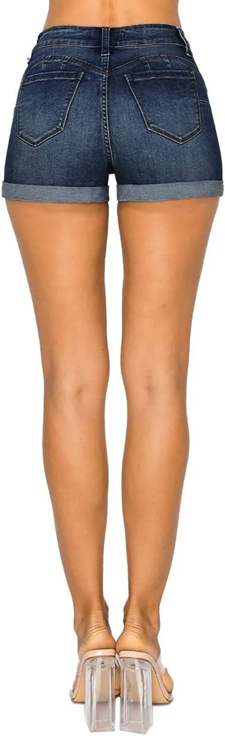 WAX JEAN Butt I Love You REPREVE High Waisted Sustainable Denim Shorts