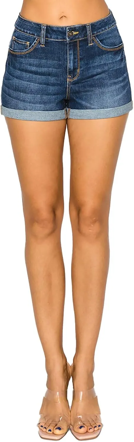 WAX JEAN Butt I Love You REPREVE High Waisted Sustainable Denim Shorts