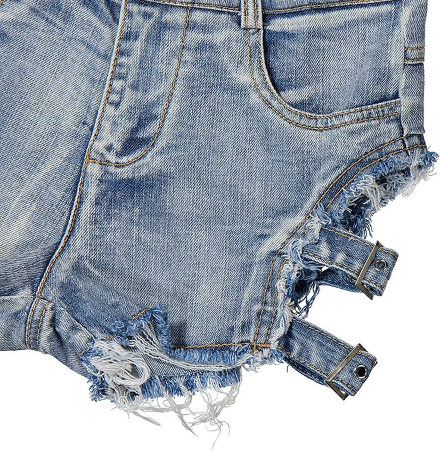 Women Denim Shorts Mid Rise Ripped Stretchy Jean Shorts Frayed Raw Hem Y2K Short Jeans Casual Summer Hot Short Pants