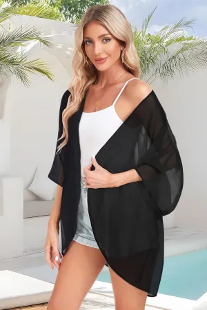 Women Kimono Cardigans Casual Summer Tops Cover up Open Front Floral Print Resort Wear