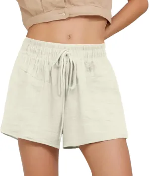 Women Plus Size Summer Shorts Drawstring High Waisted Casual Shorts Pull on Baggy Short Lounge Pants with Pockets