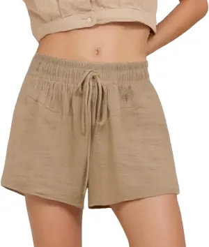 Women Plus Size Summer Shorts Drawstring High Waisted Casual Shorts Pull on Baggy Short Lounge Pants with Pockets