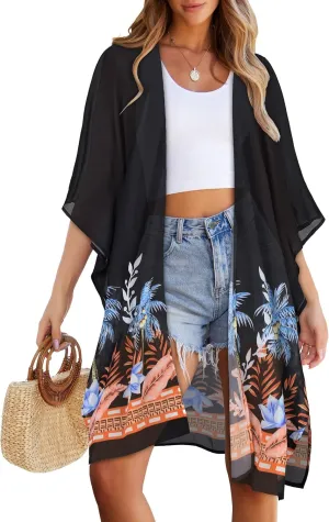 Women's Kimono Swimsuit Coverups Summer Beach Casual Loose Cardigans for Swimwear