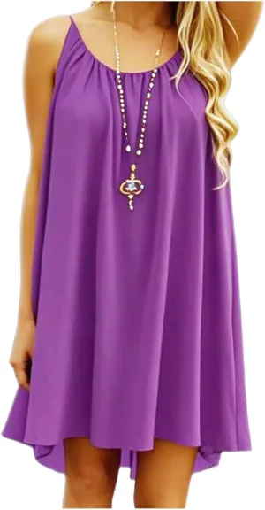 Women's Summer Casual Sundress Chiffon Sleeveless Tank Dress Beach Cover up