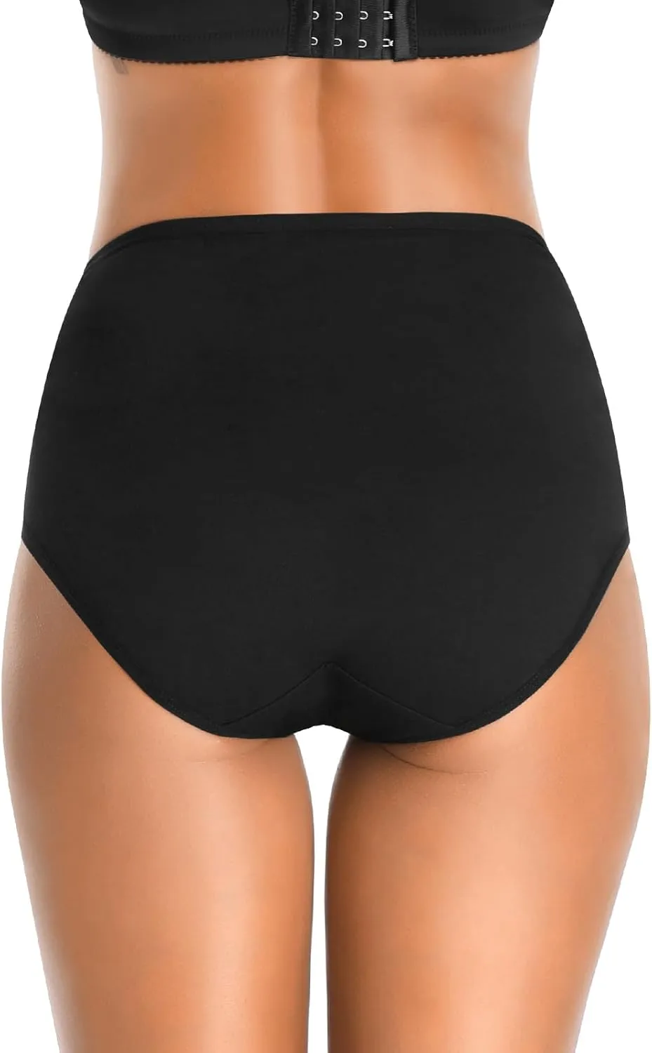 Womens Underwear,Cotton Mid Waist No Muffin Top Full Coverage Brief Ladies Panties Lingerie Undergarments for Women Multipack