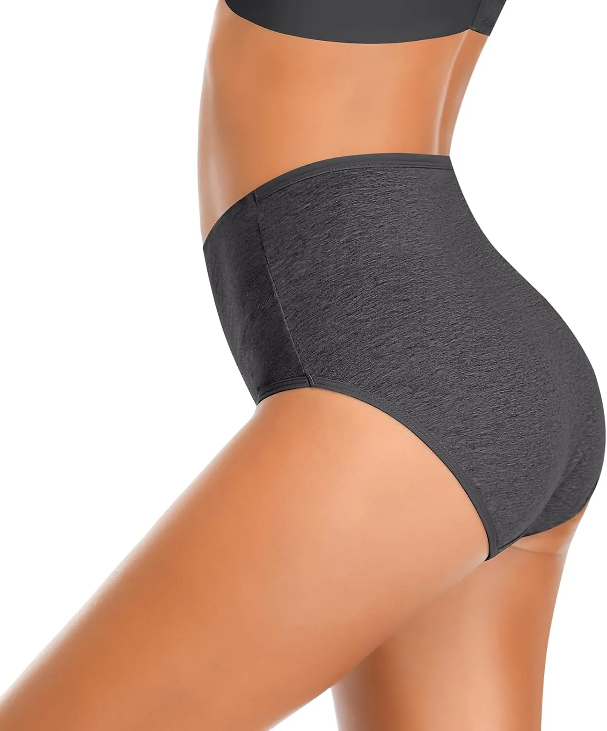 Womens Underwear,Cotton Mid Waist No Muffin Top Full Coverage Brief Ladies Panties Lingerie Undergarments for Women Multipack