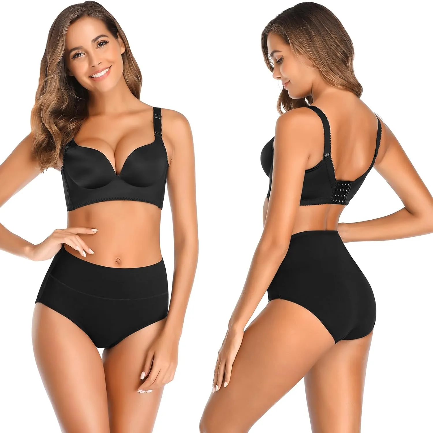 Womens Underwear,Cotton Mid Waist No Muffin Top Full Coverage Brief Ladies Panties Lingerie Undergarments for Women Multipack