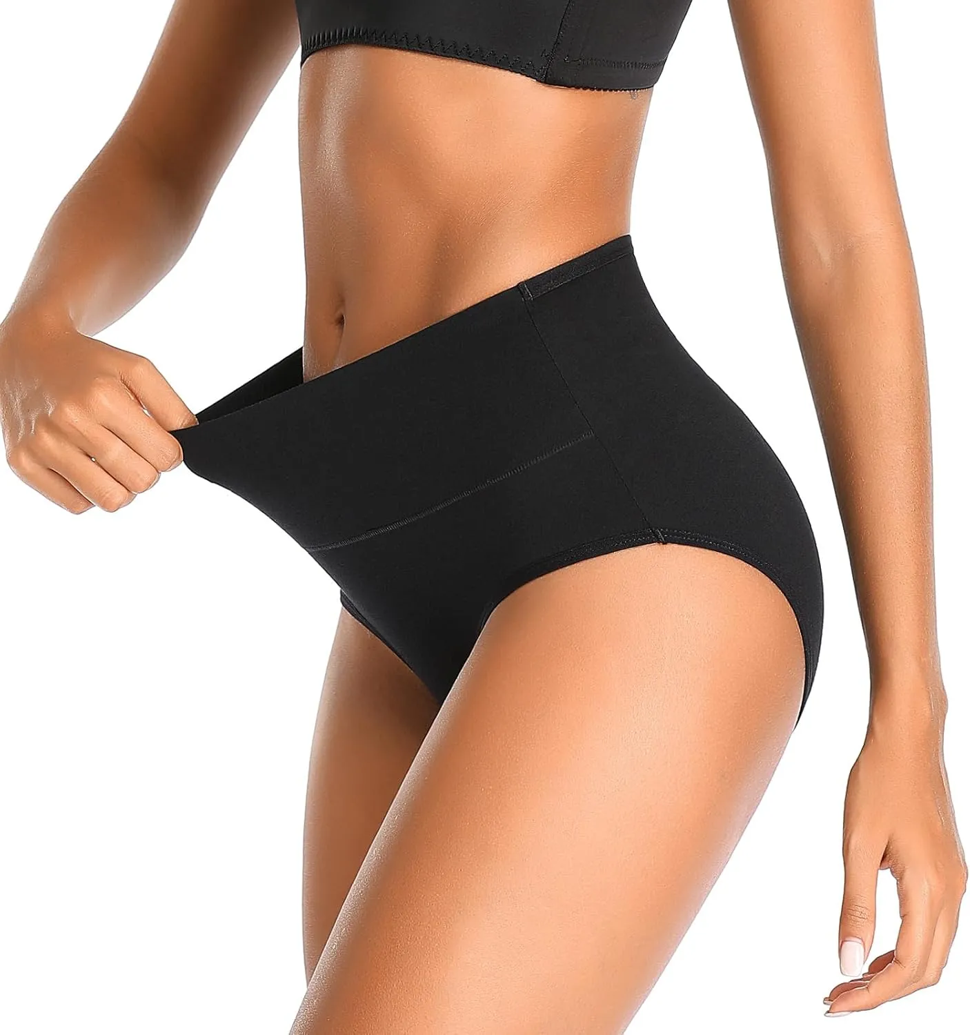 Womens Underwear,Cotton Mid Waist No Muffin Top Full Coverage Brief Ladies Panties Lingerie Undergarments for Women Multipack