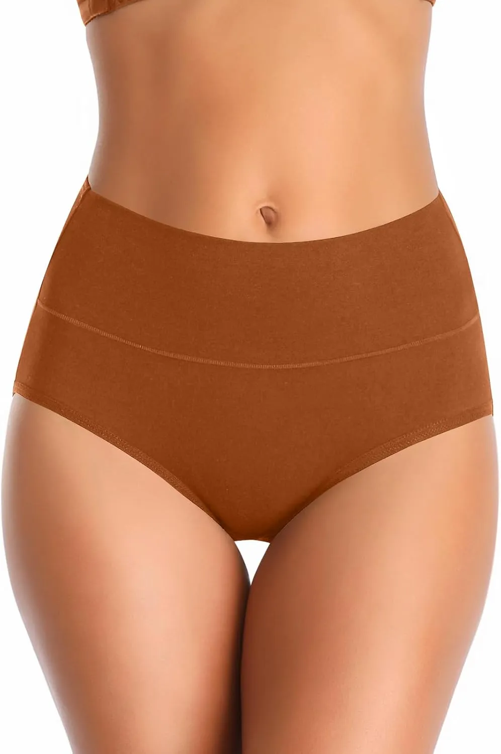 Womens Underwear,Cotton Mid Waist No Muffin Top Full Coverage Brief Ladies Panties Lingerie Undergarments for Women Multipack
