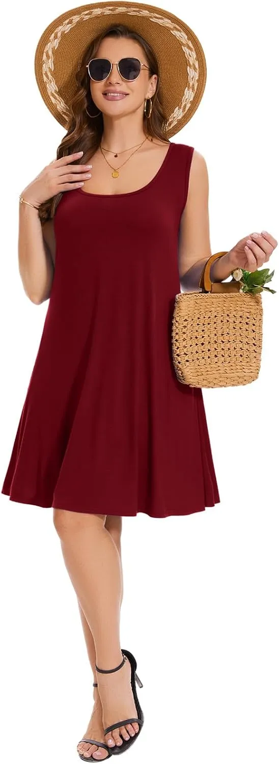 ZENNILO Plus Size Tshirt Dress for Women Casual Summer Dresses Crew Neck Beach Cover Up Sundress with Pockets