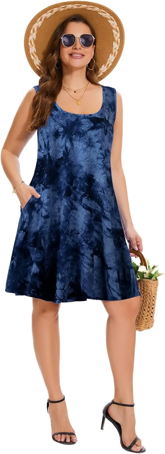 ZENNILO Plus Size Tshirt Dress for Women Casual Summer Dresses Crew Neck Beach Cover Up Sundress with Pockets