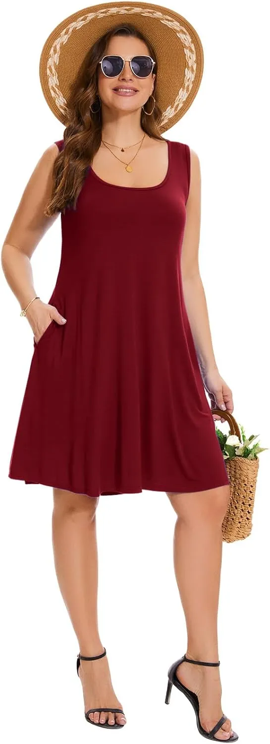 ZENNILO Plus Size Tshirt Dress for Women Casual Summer Dresses Crew Neck Beach Cover Up Sundress with Pockets
