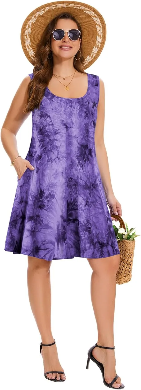 ZENNILO Plus Size Tshirt Dress for Women Casual Summer Dresses Crew Neck Beach Cover Up Sundress with Pockets